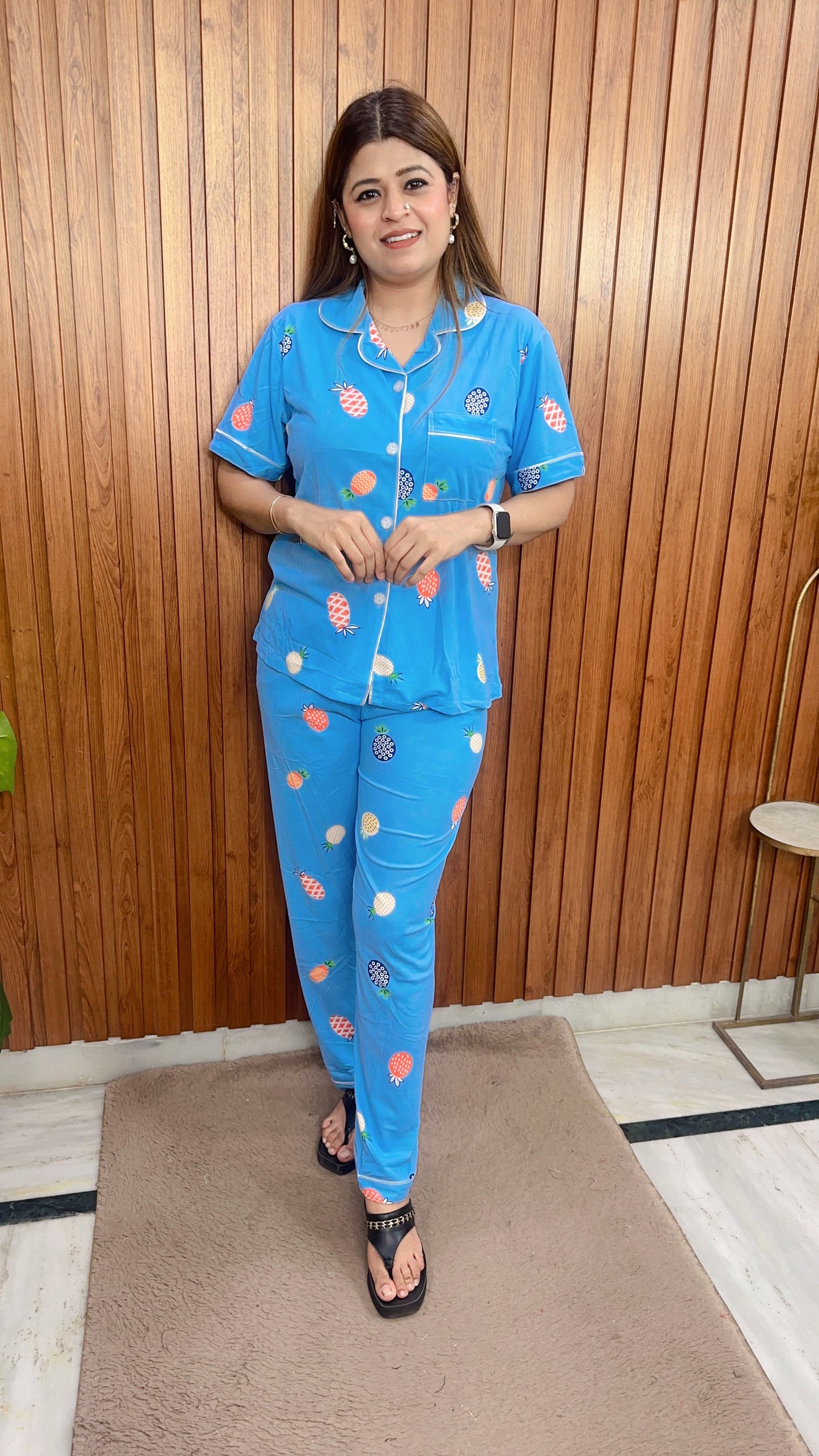 Premium Hosiery Collar Night suit
