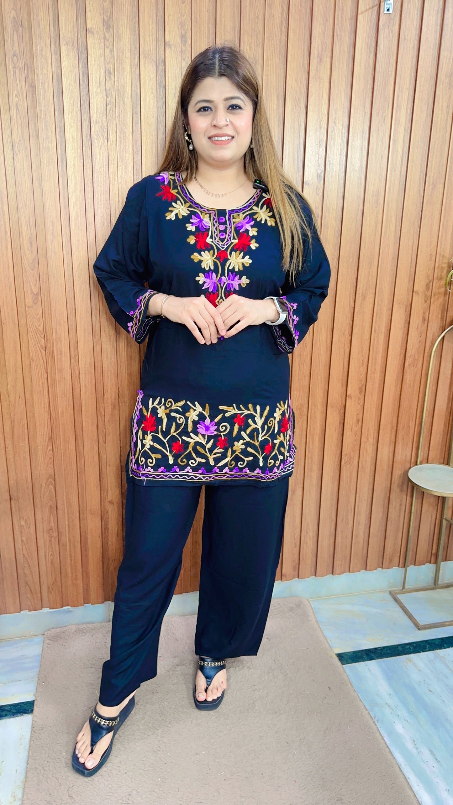 Kashmiri phiran Two Piece Coord set