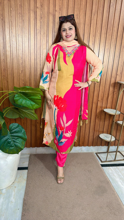 Multi Muslin Suit set