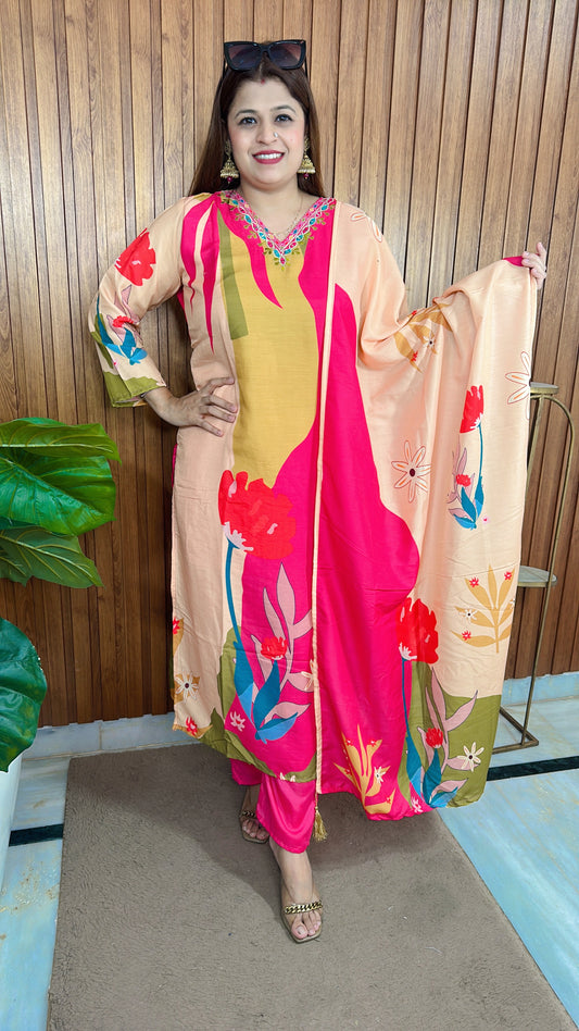 Multi Muslin Suit set