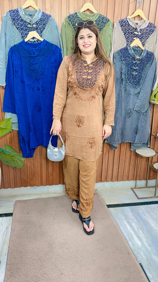 Dual Shade Mirchi Marble Coord set