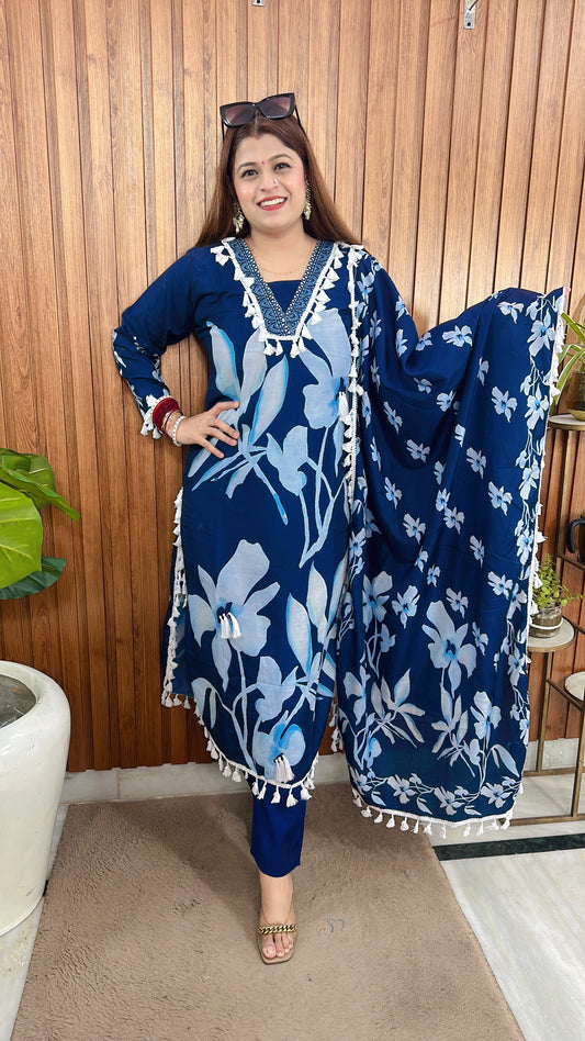 Pure Muslin Afgani suit set