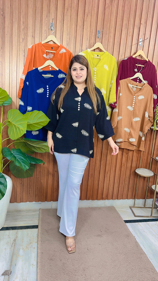 Siya-Cotton Linen Tops