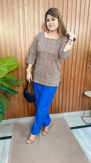 Evara printed Cotton Short kurti