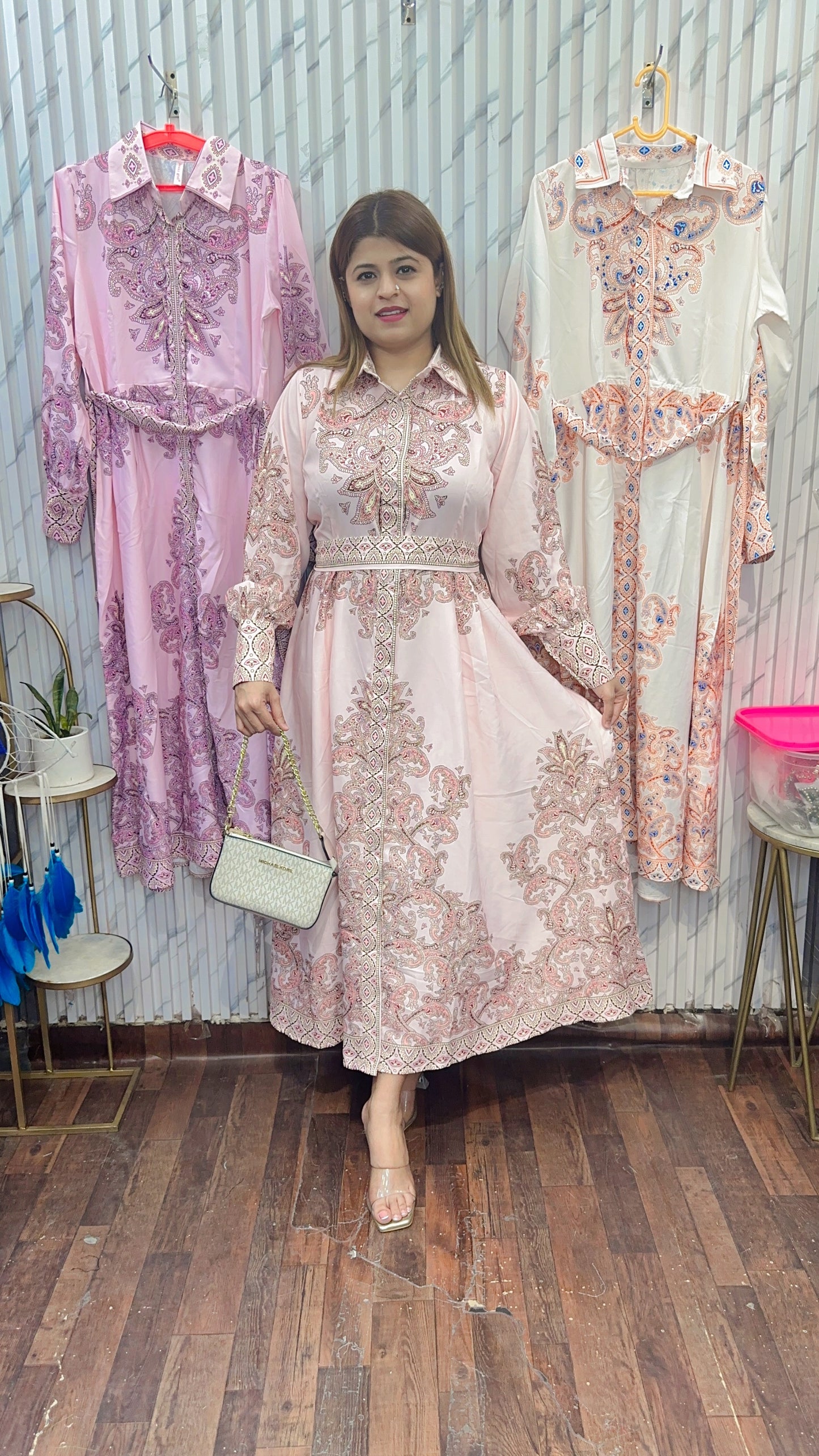 Balloon Digital Imported Long Dress