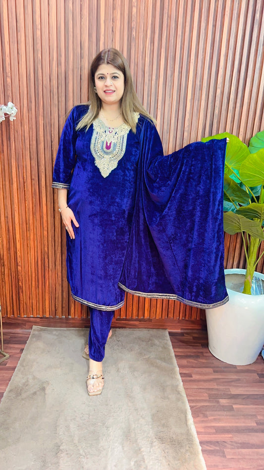 Maharani embroidery velvet suit