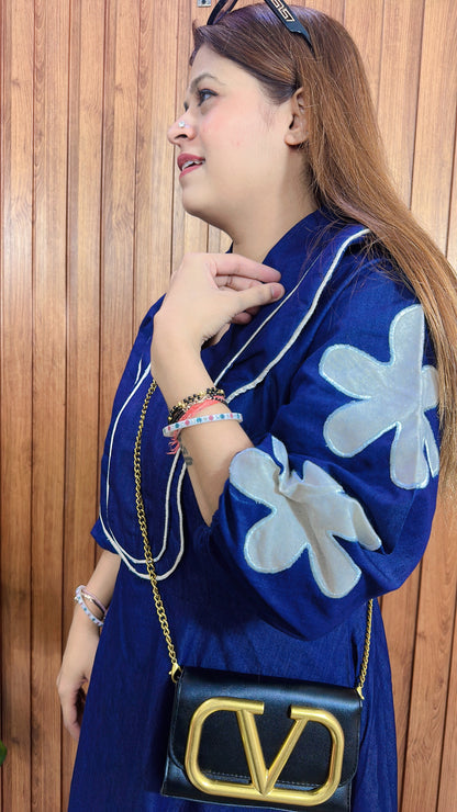 Denim floral Maxi Dress