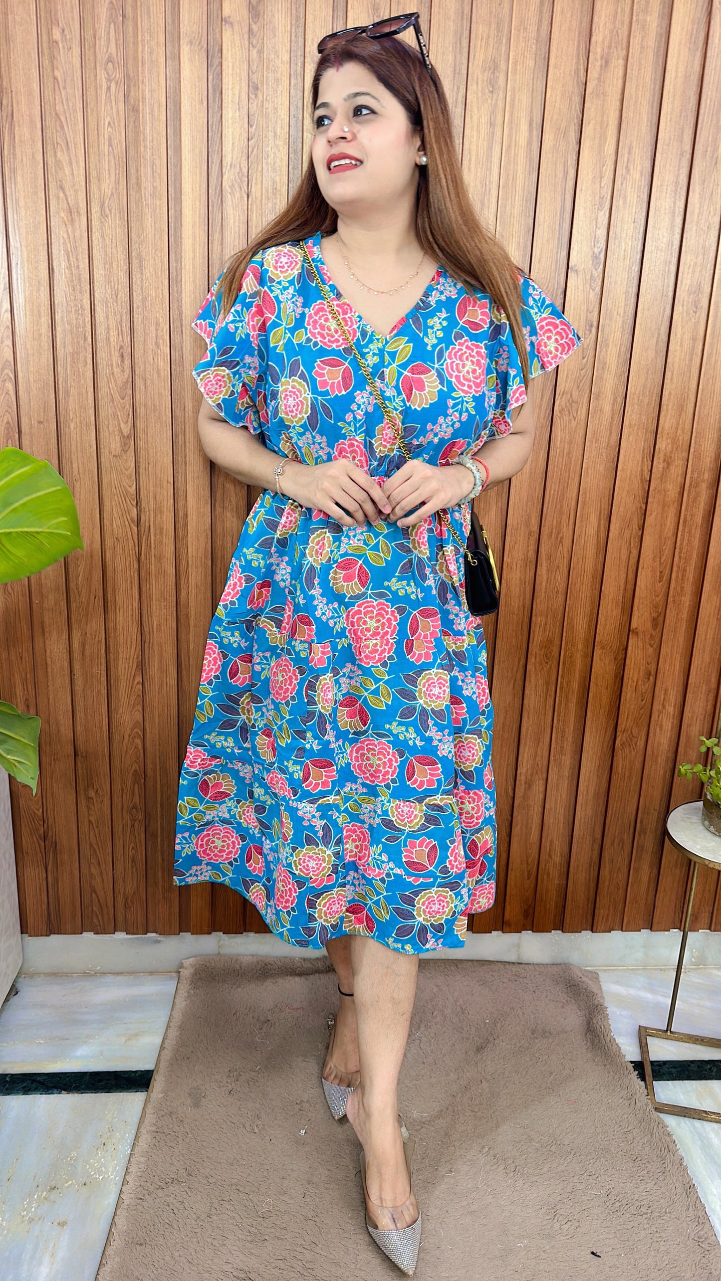 Cotton Floral Short Dress