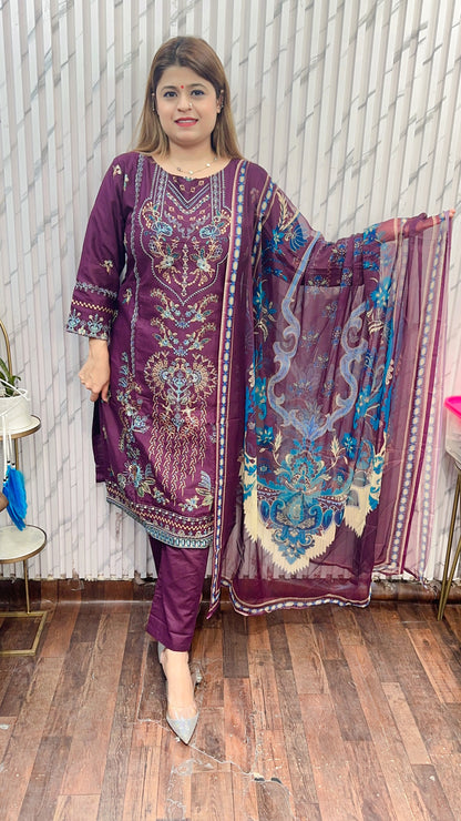 Riva cotton Embroidery Suit Set