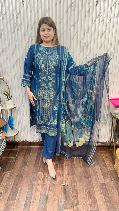 Riva cotton Embroidery Suit Set
