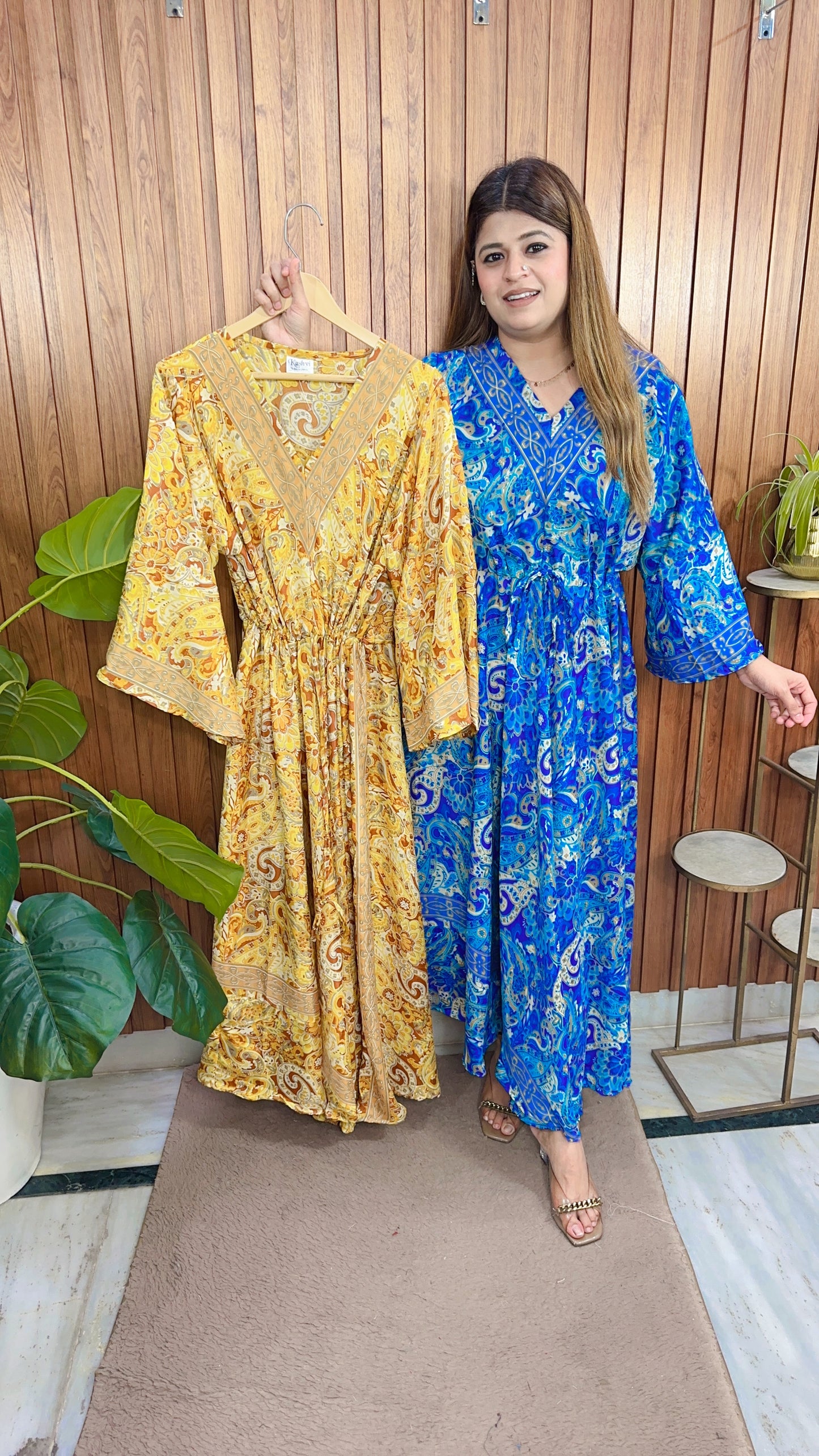 China Silk digital Long Dress