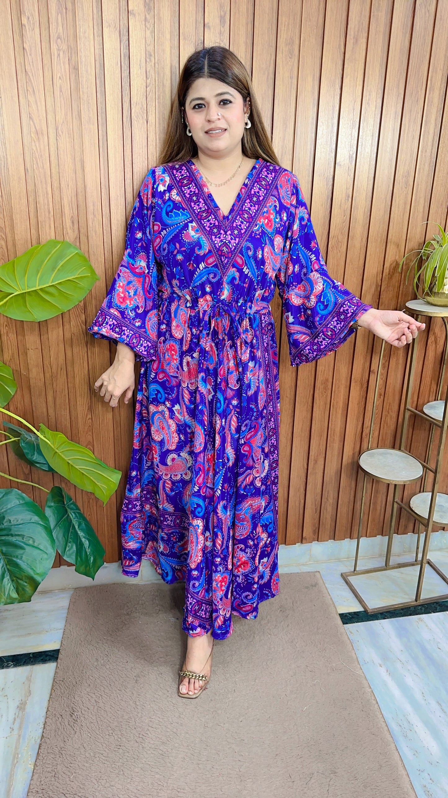 China Silk digital Long Dress