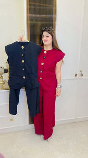 Elite Crimson Imported Two Piece Coord set