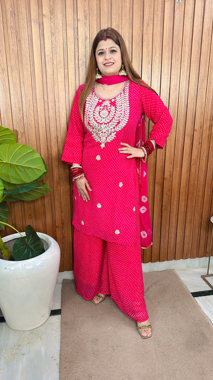 Leheriya Gota patti Suit with sharara