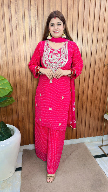 Leheriya Gota patti Suit with sharara