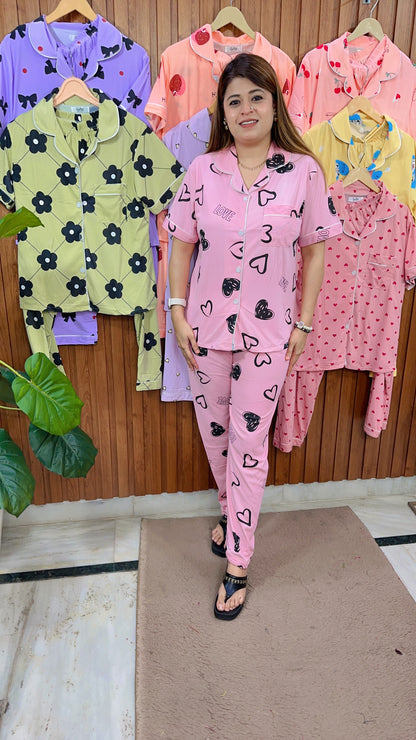 Premium Hosiery Collar Night suit