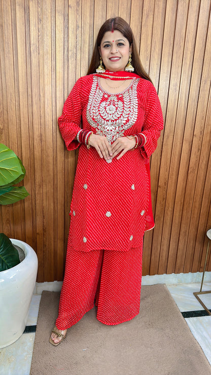 Leheriya Gota patti Suit with sharara