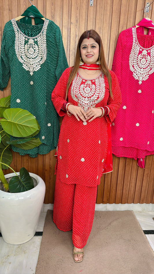 Leheriya Gota patti Suit with sharara