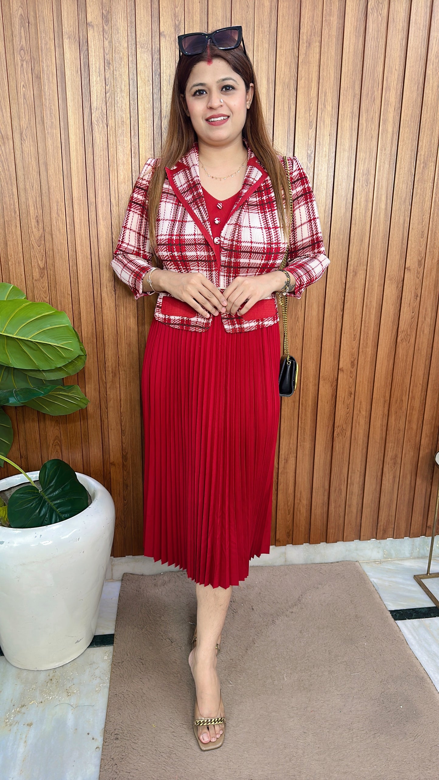 Check Korean Premium Dress