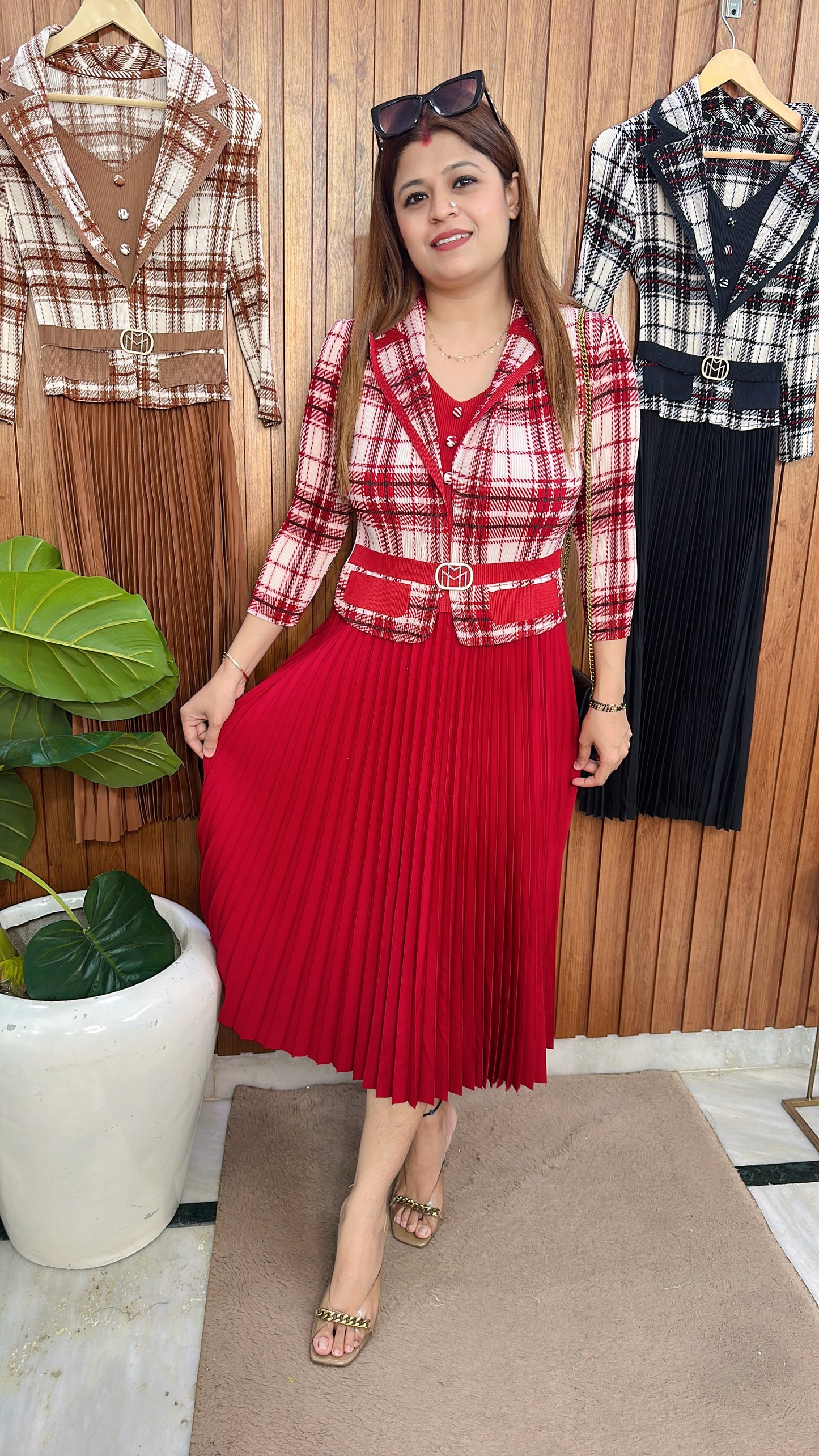 Check Korean Premium Dress