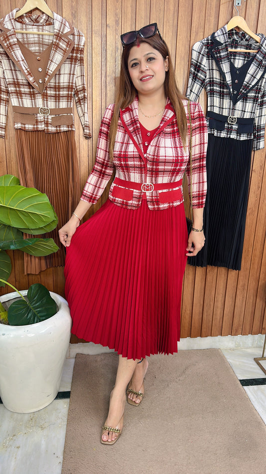 Check Korean Premium Dress