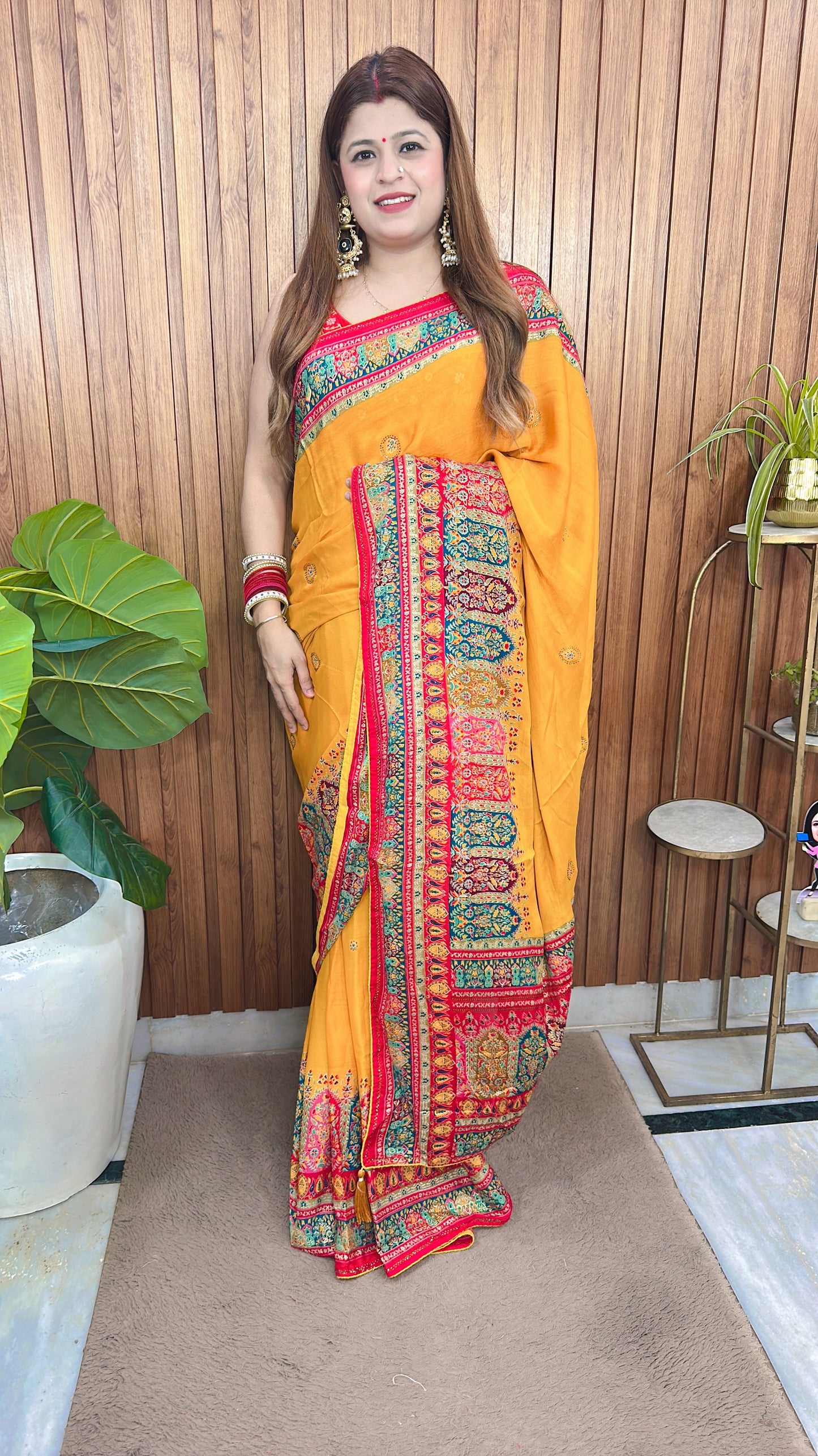 Pure Crepe Position Print Saree