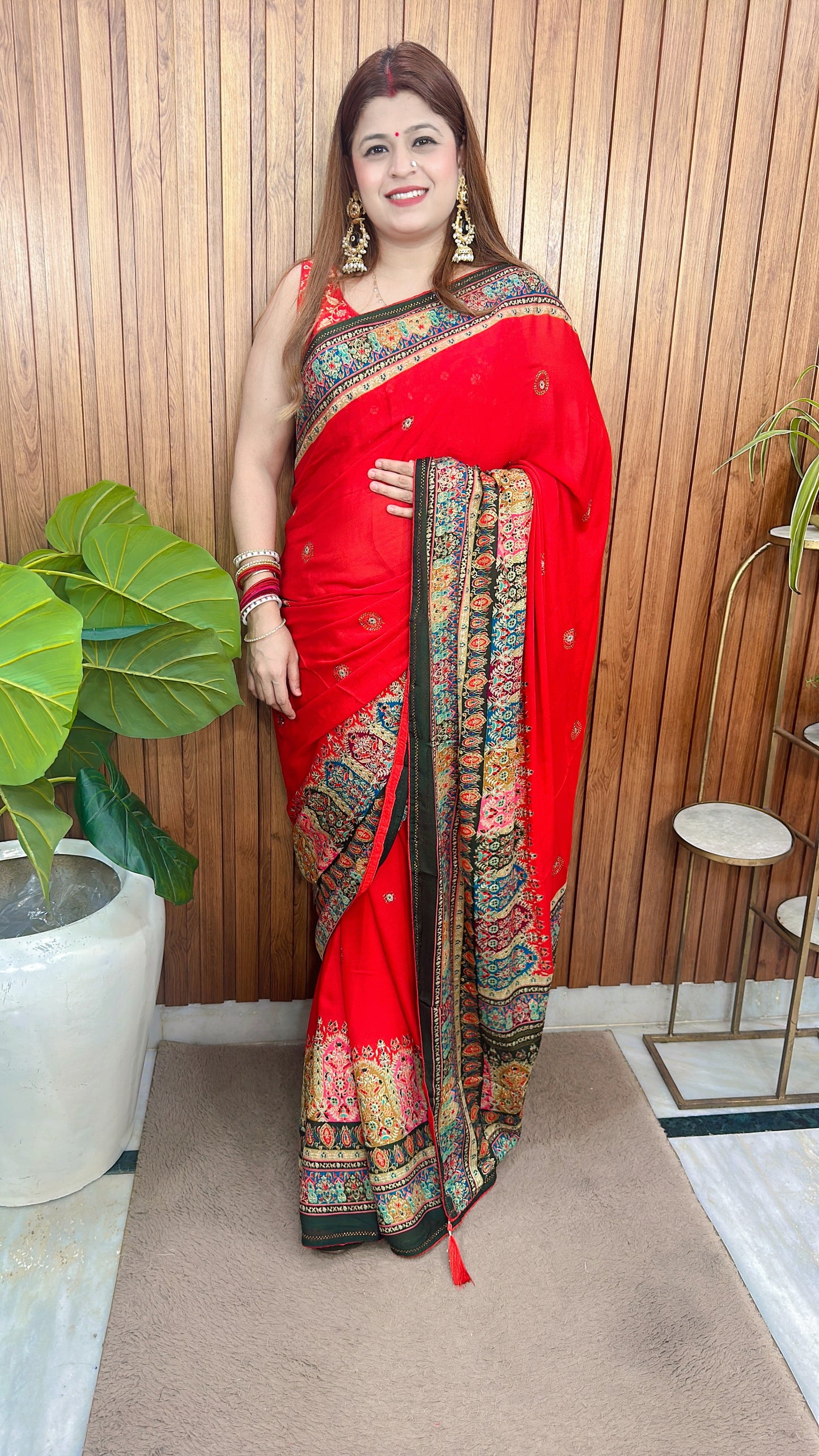 Pure Crepe Position Print Saree