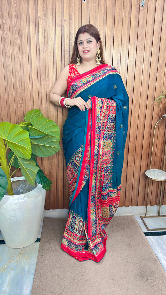 Pure Crepe Position Print Saree