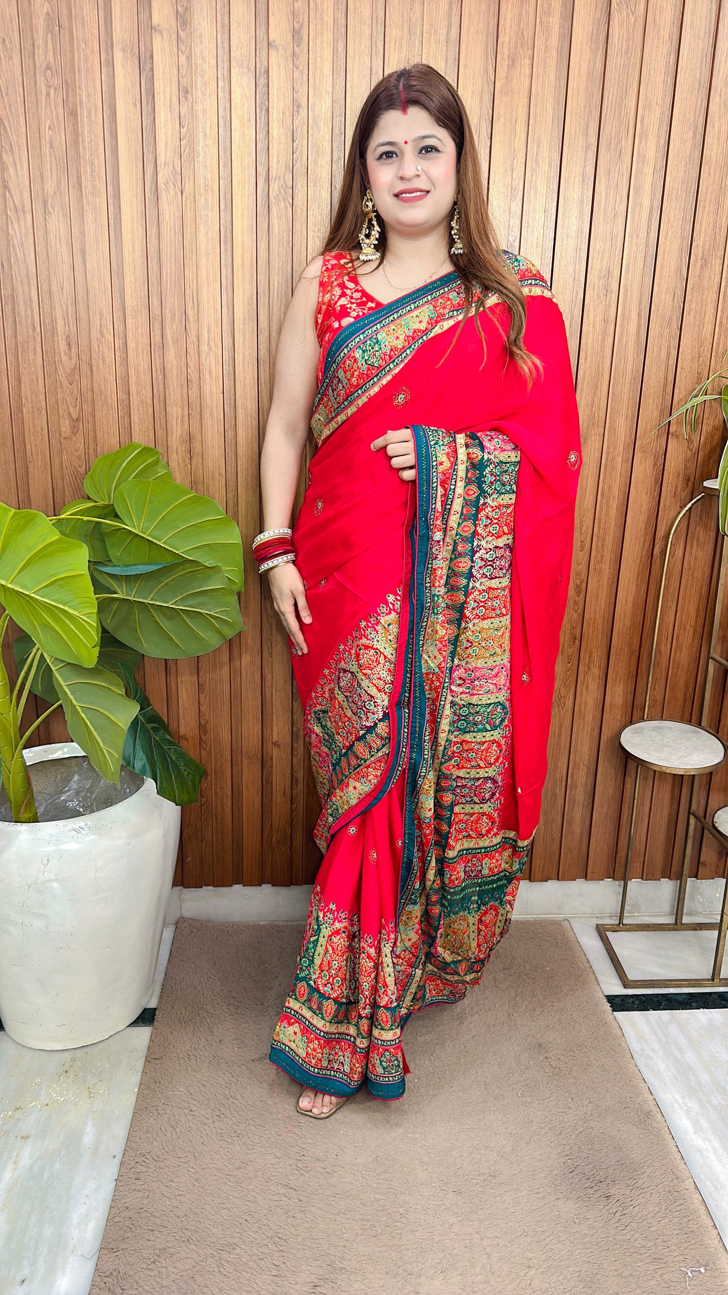 Pure Crepe Position Print Saree