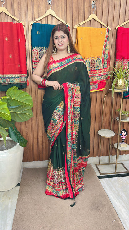 Pure Crepe Position Print Saree