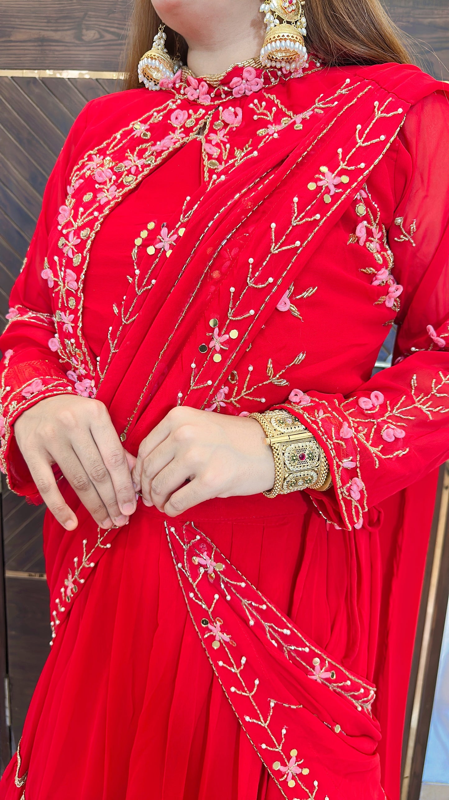 Karwa glow Drape Saree