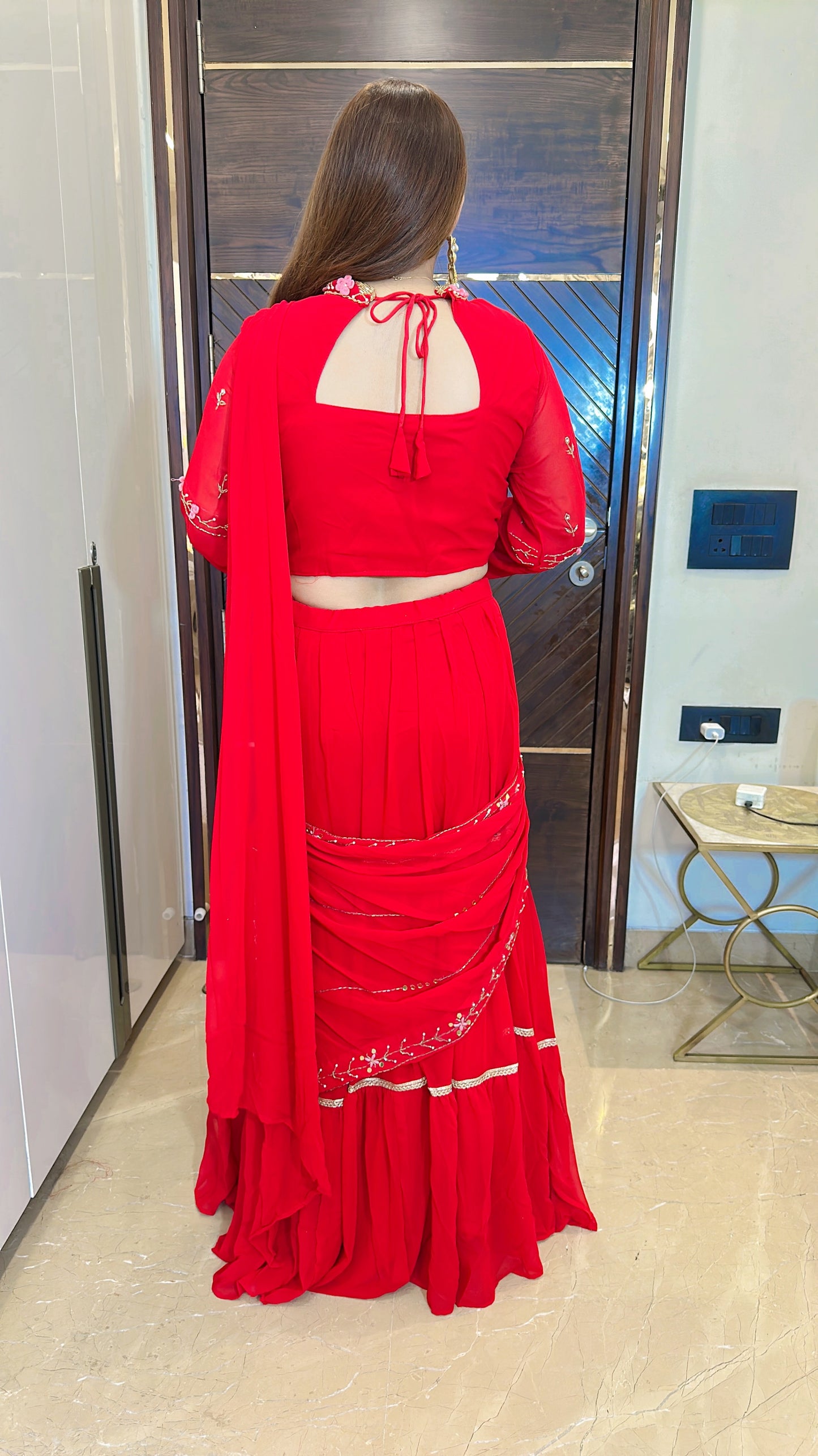 Karwa glow Drape Saree
