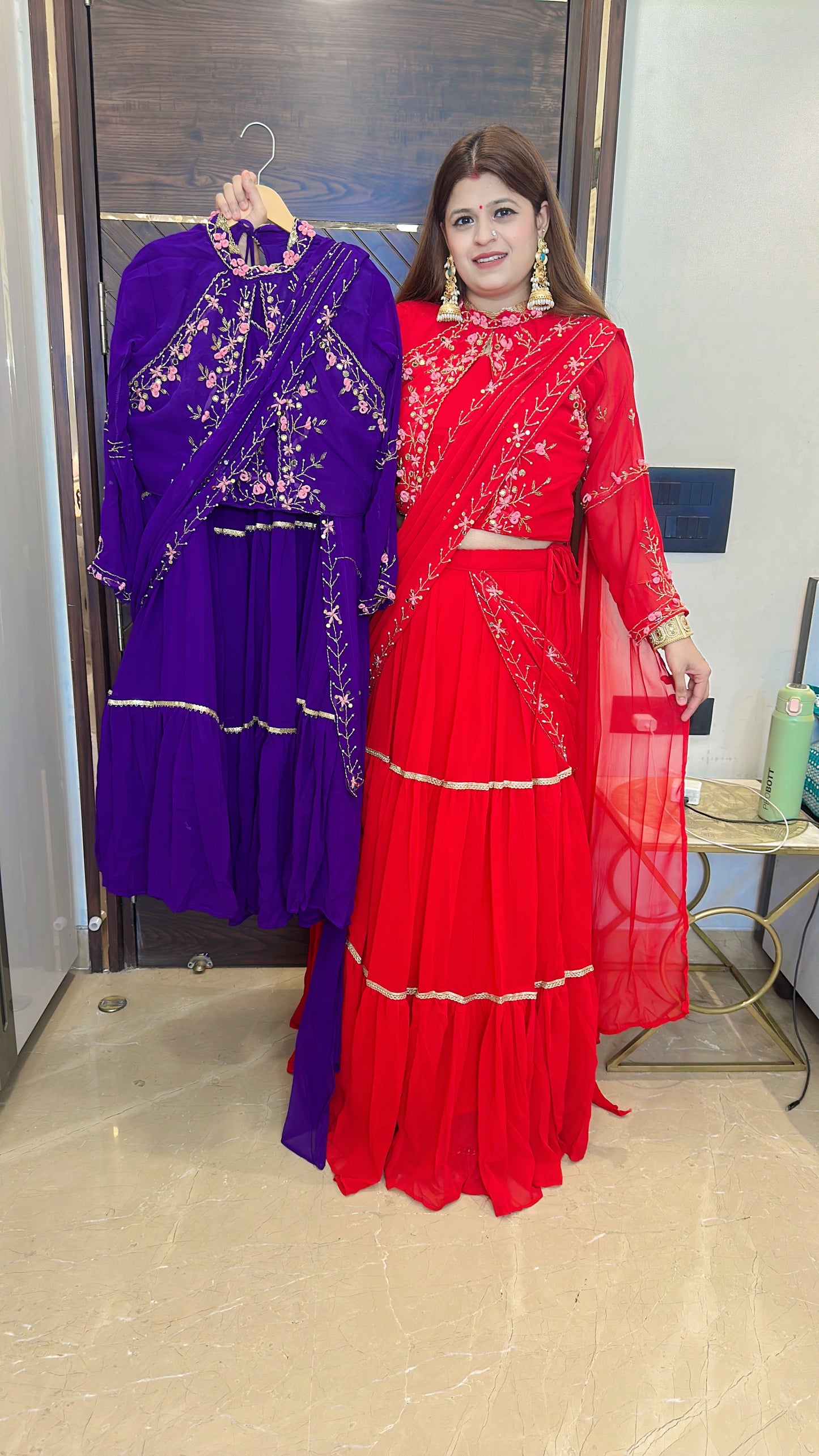 Karwa glow Drape Saree