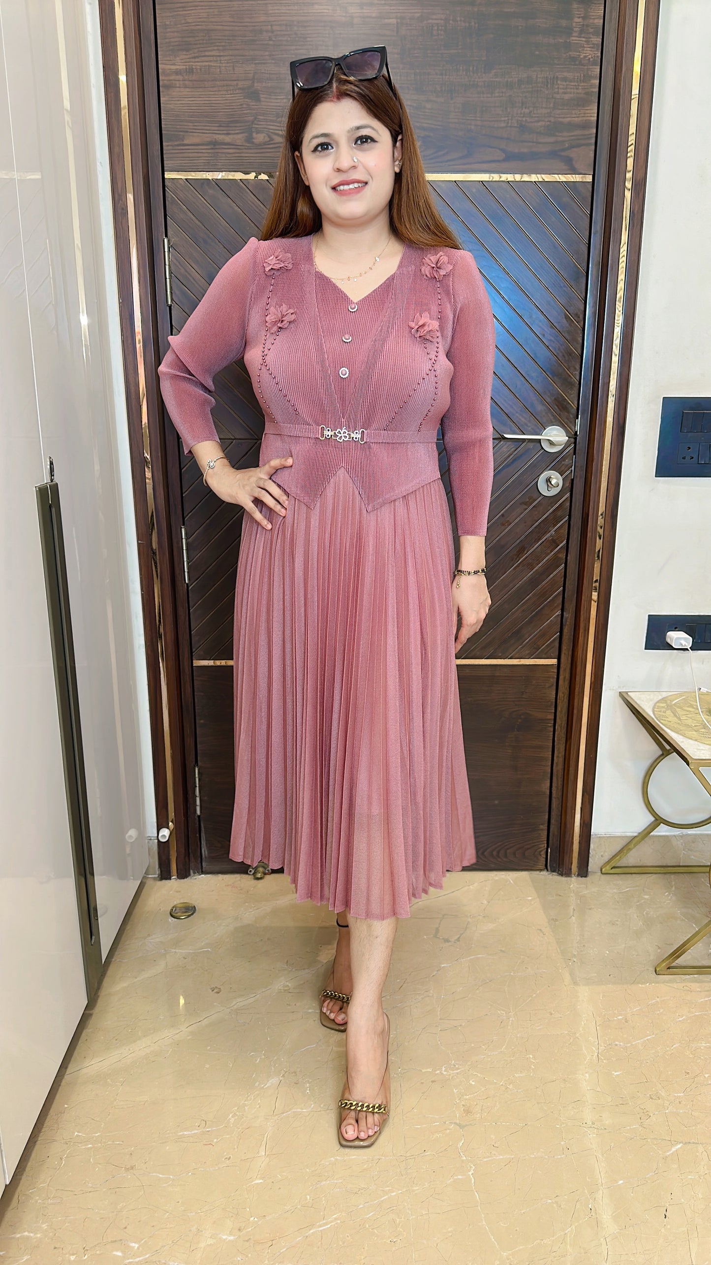 Korean pearl Flower dress