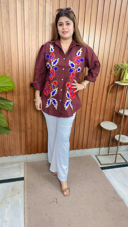 Multi Embroidery Cotton Shirt