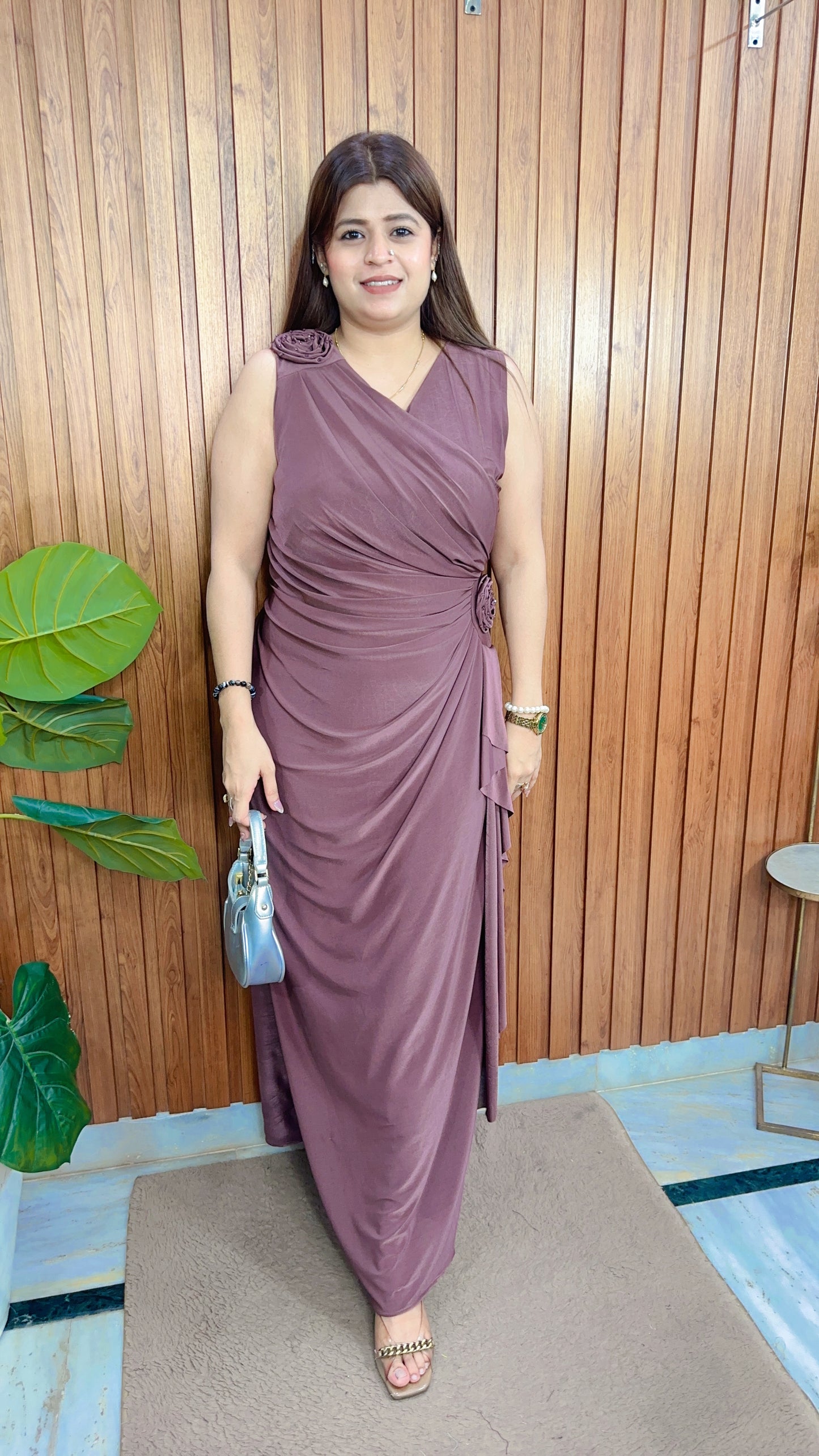 Rose Imported Lycra Dress