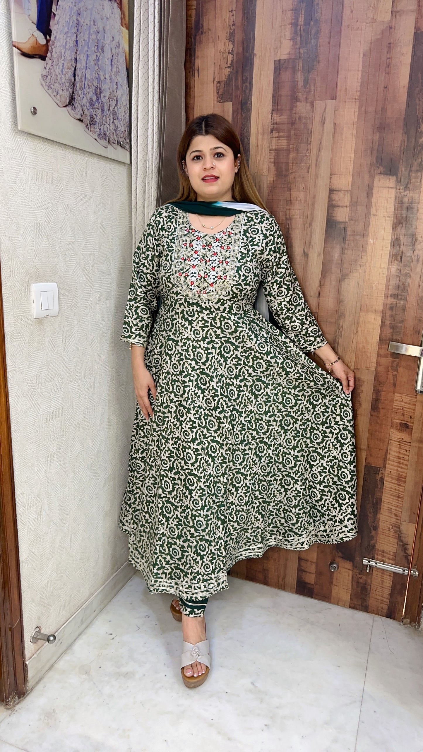 Batik Bandhani Anarkali Suit