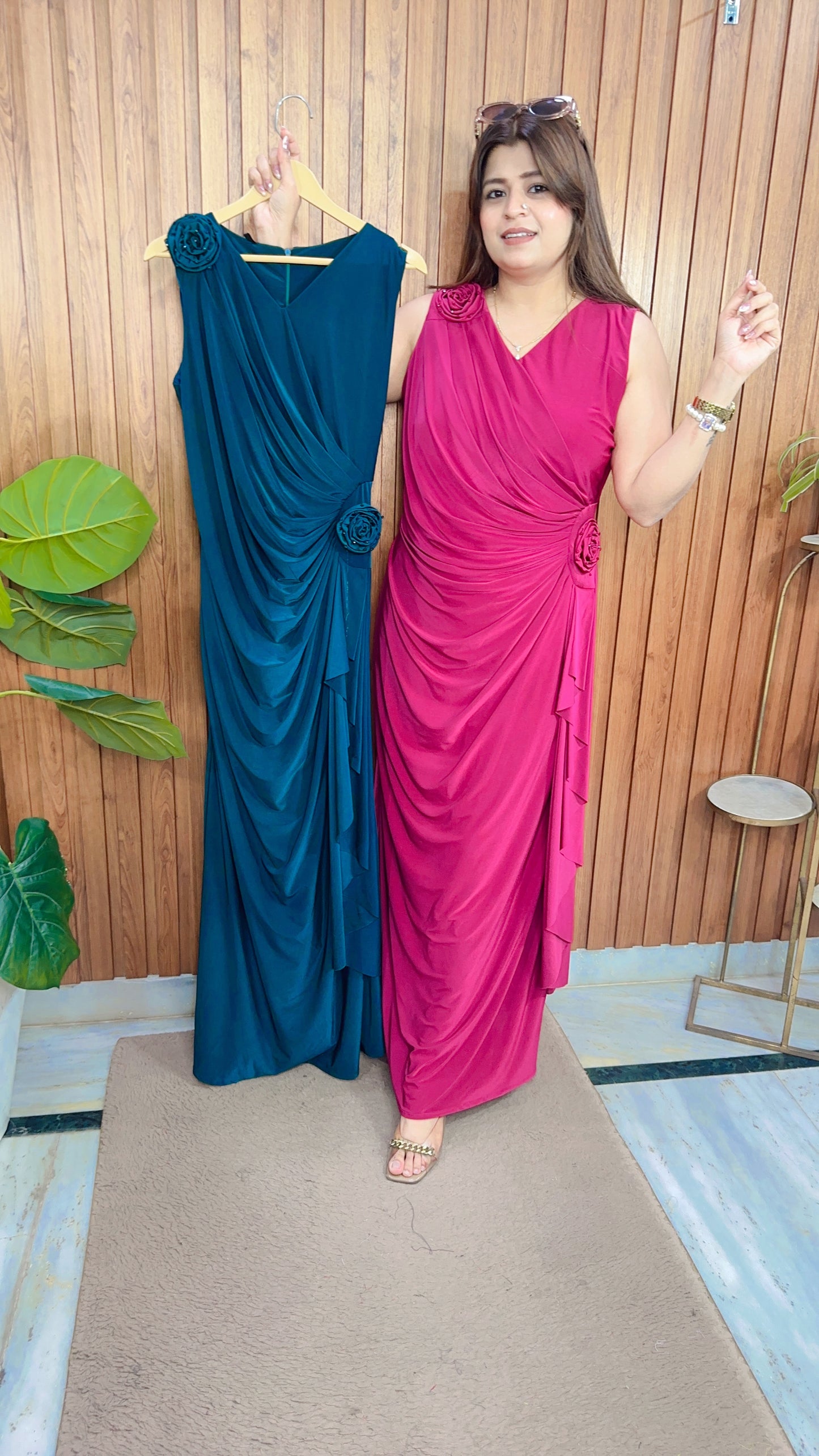 Rose Imported Lycra Dress