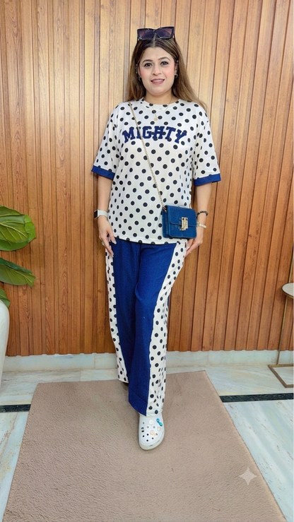 Polka Denim Two Piece Coord Set