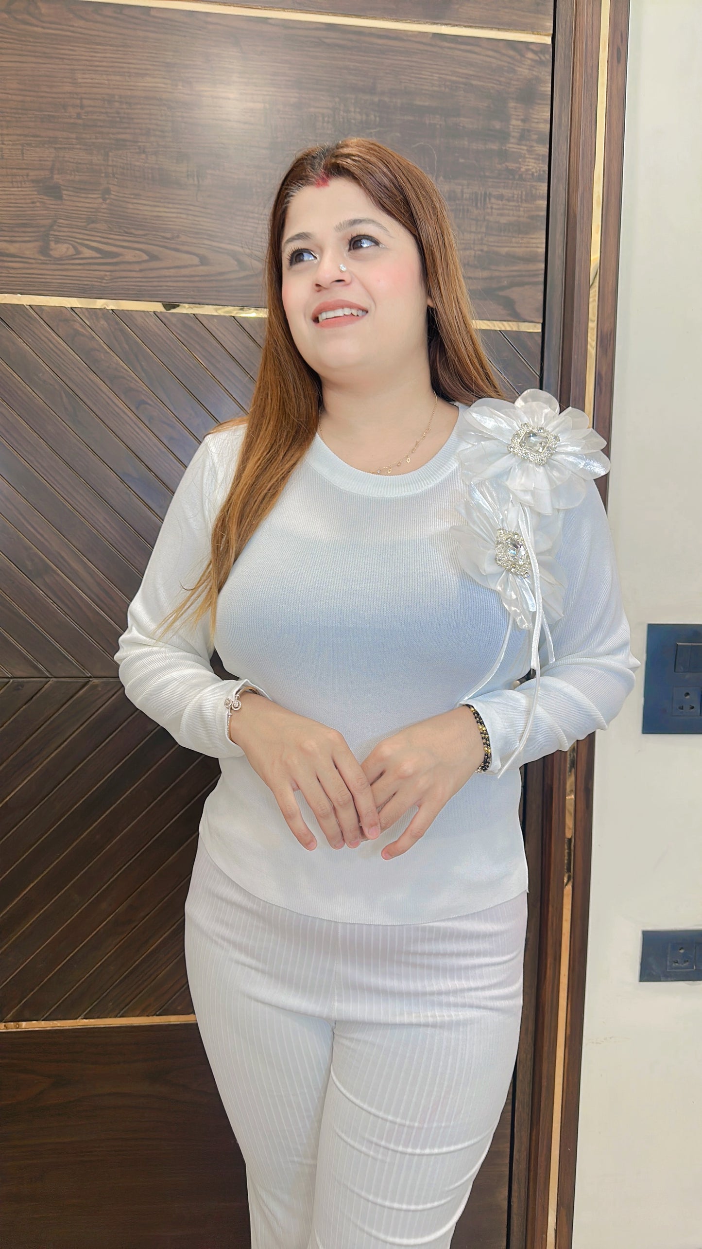 Diamond one side Flower Top