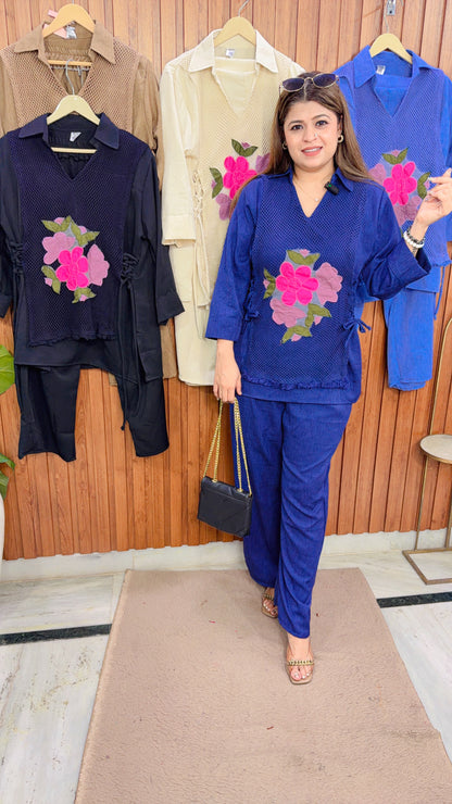 Crosia Applique Work Coord Set