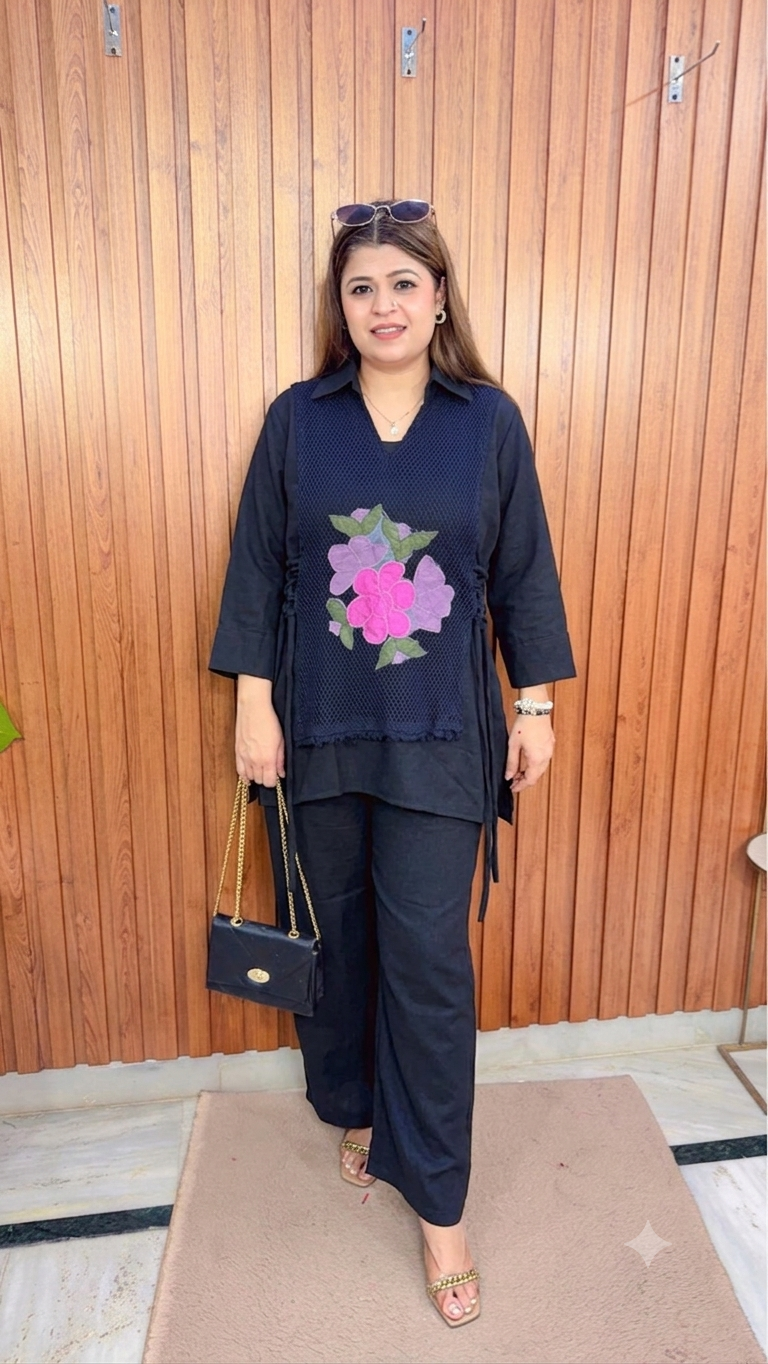 Crosia Applique Work Coord Set