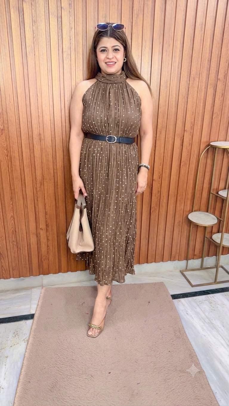 Lima Halter Neck Polka Dress