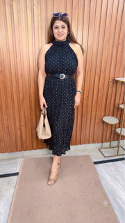 Lima Halter Neck Polka Dress
