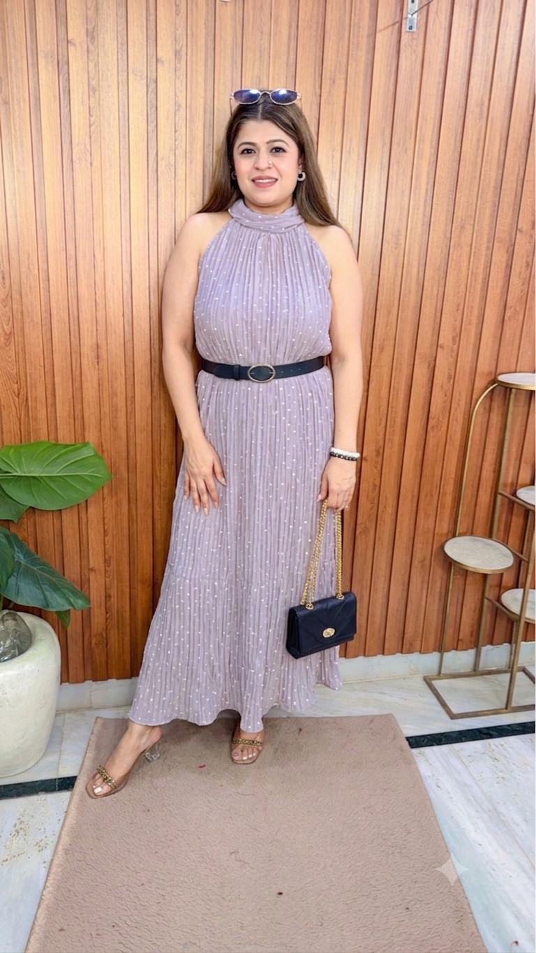 Lima Halter Neck Polka Dress