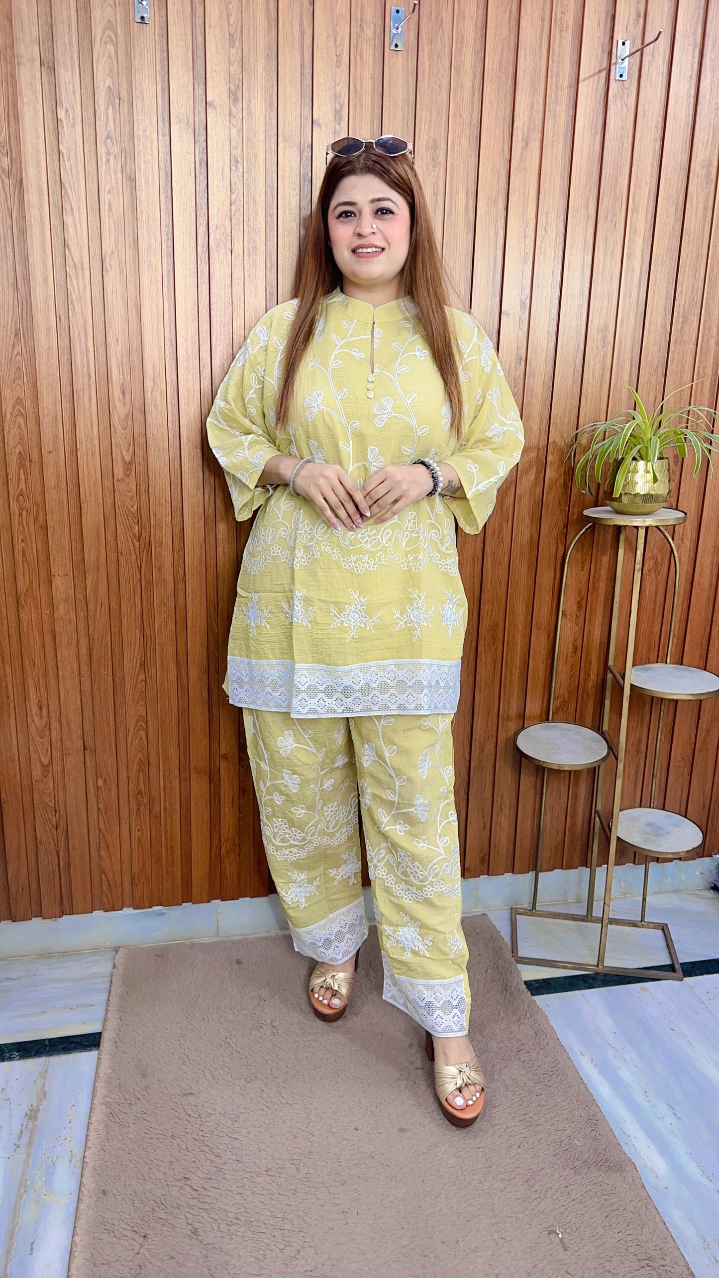 Marvi Embroidery Cotton Linen Coord set