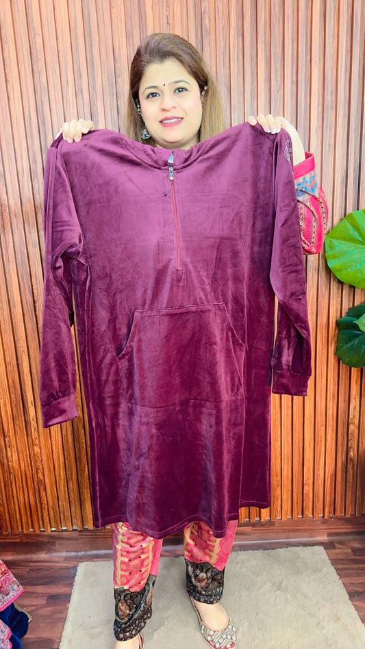 Big size velvet tunic