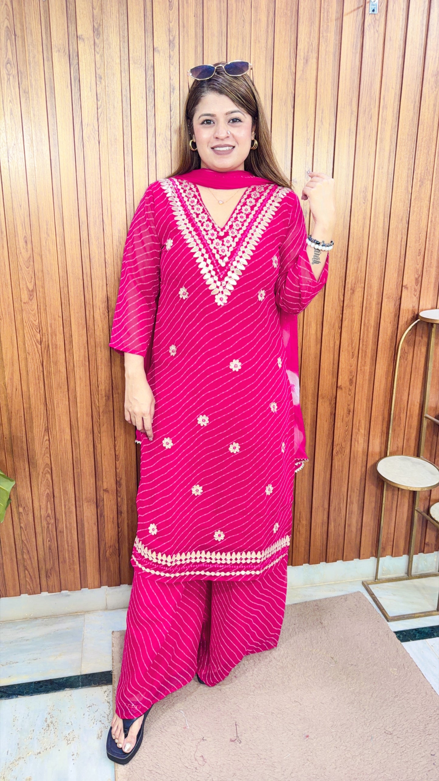 Lehariya Gota Patti Three Piece Suit