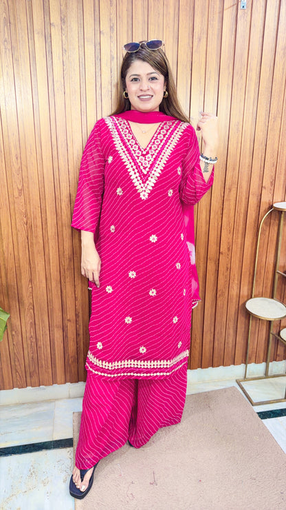 Lehariya Gota Patti Three Piece Suit