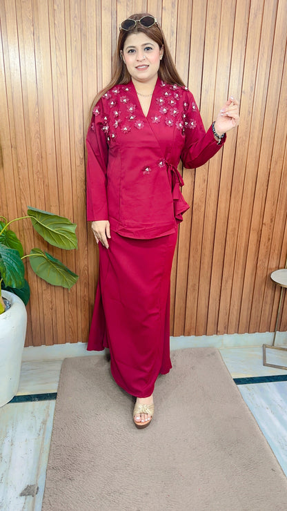 Imashi Pearl Flower Skirt Set